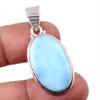 Natural Republic Larimar Gemstone 925 Solid Sterling Silver Pendant 1.5" f0Z22