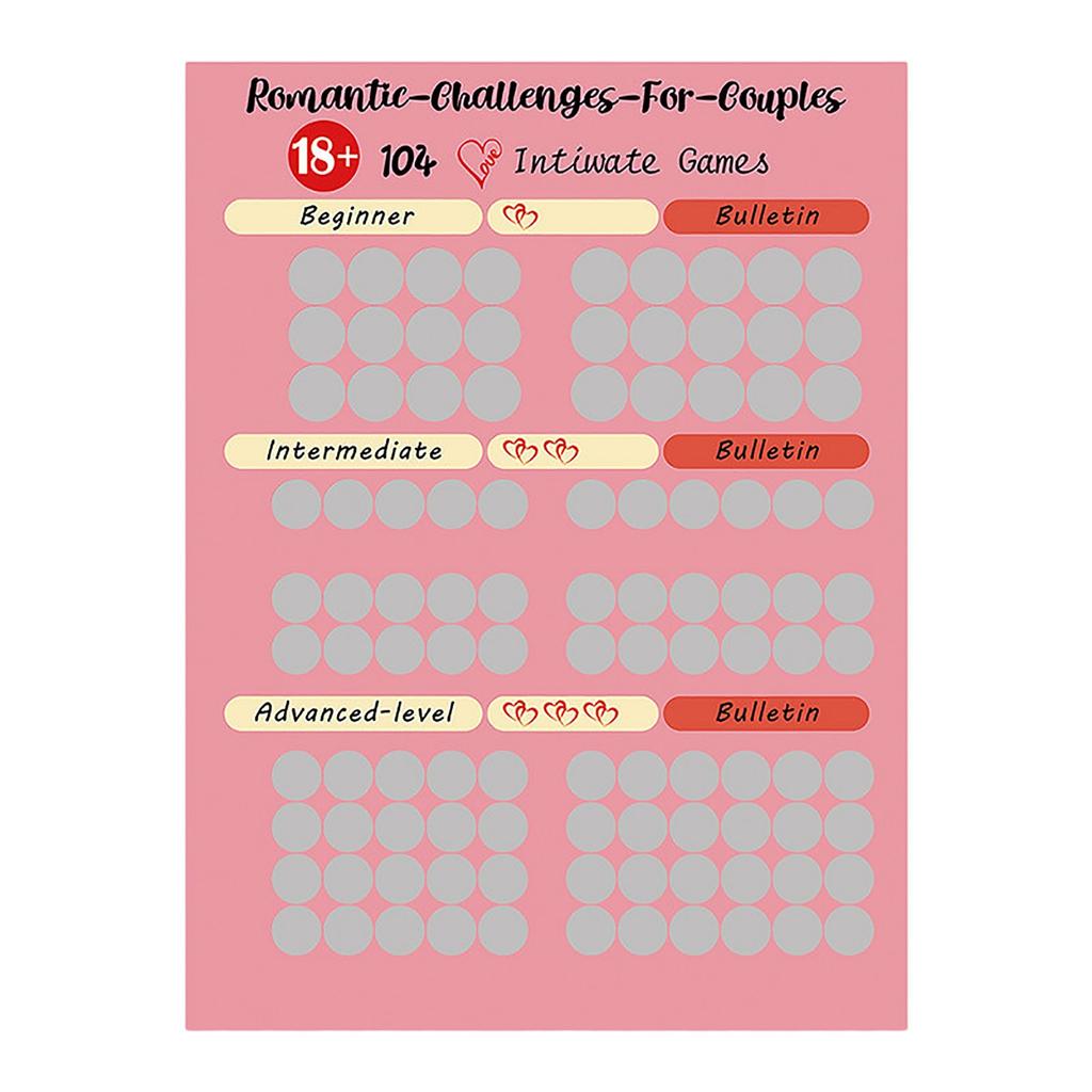 Scratch Lottery Poster 100 Positions Challenge Scratch Lottery Poster Couple Gift