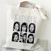 KATSEYE Canvas Tote Bag Retro Girl Group Print Large Capacity Shoulder Bag Handbag Fashion Versatile Shopping Tote 60123-5