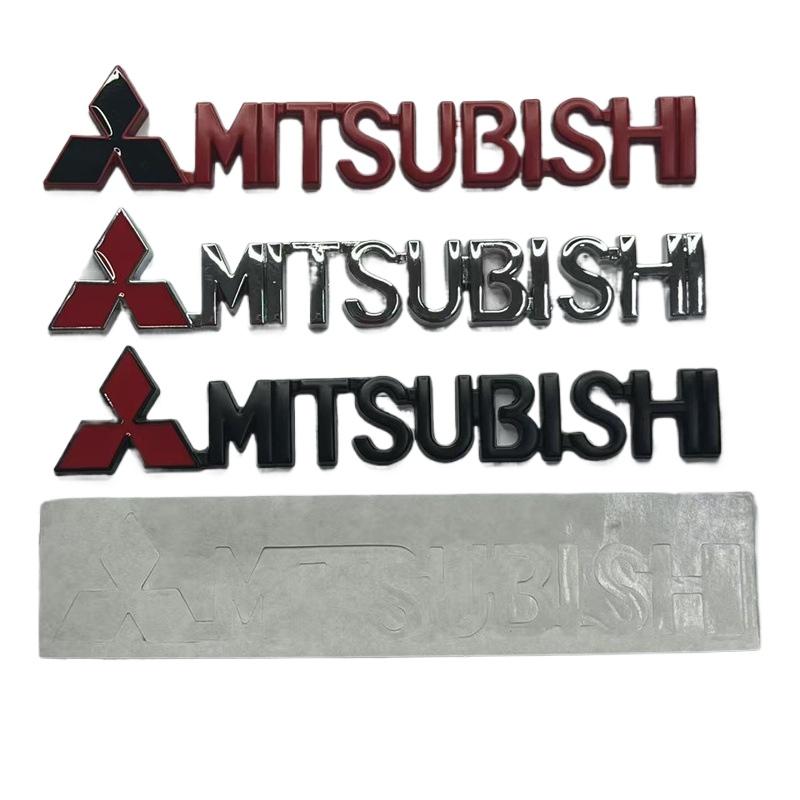 Car 1Pcs 3D Metal Zinc Alloy Car Body Emblem Badge Exterior Decorative Creative Stickers For Mitsubishi Outlander Pajero Lancer