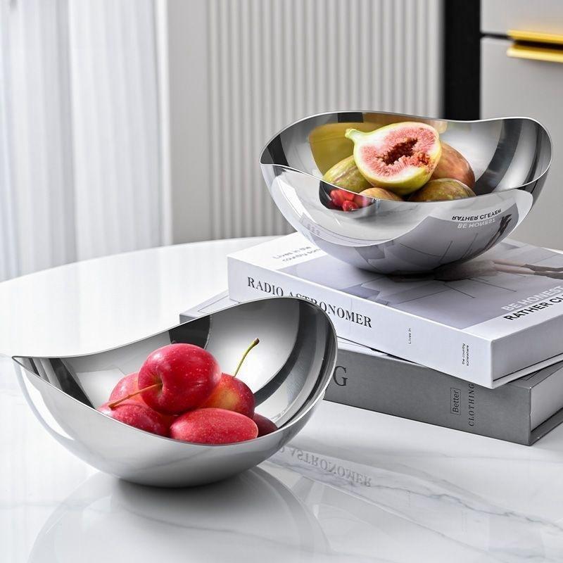 Stainless Steel Cooking Bowl, Large Irregular-shaped Bowl, Creative Light Luxury Irregular Salad Bowl, Restaurant