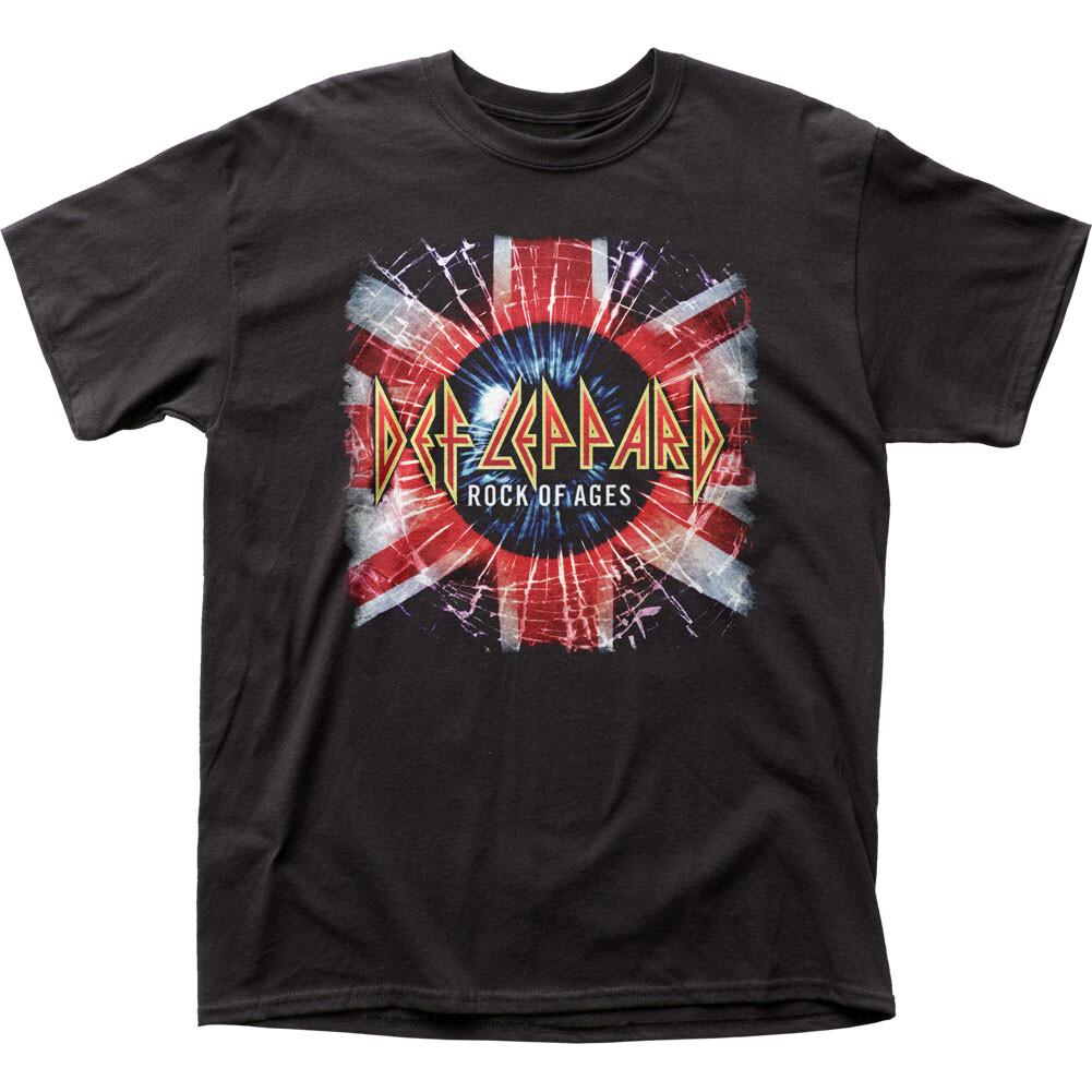 26 Def Leppard Rock Of Ages Union Jack T Mens T Shirt Rock and Roll Music Tee Black Unisex T-Shirt