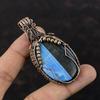 Подвеска Owyhee Blue Opal, подвеска из медной проволоки, уникальная бижутерия ручной работы, оригинальный кулон из драгоценного камня, подарок для нее, ювелирные изделия из медной проволоки