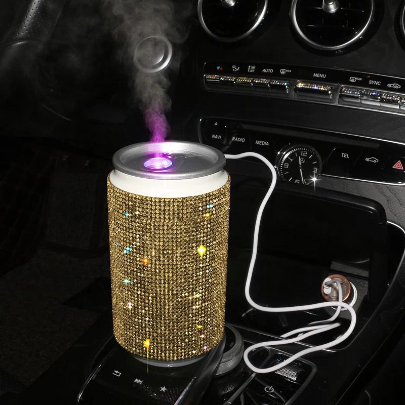 Автомобильный увлажнитель Diamond Crystal со светодиодной подсветкой, настольные увлажнители, портативный USB-мини-освежитель воздуха, автомобильные аксессуары для женщин