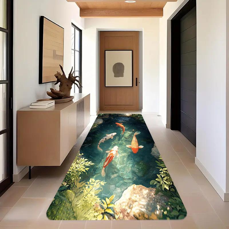 1 шт. анти-усталостные кухонные коврики, водонепроницаемый нескользящий толстый мягкий кухонный коврик с принтом водной жизни, прочный комфортный стоячий коврик для кухни