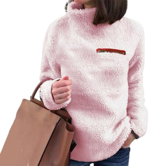 KOKKO Женская блузка однотонная плюшевая осенне-зимняя свободная ветрозащитная пуловер для вечеринки