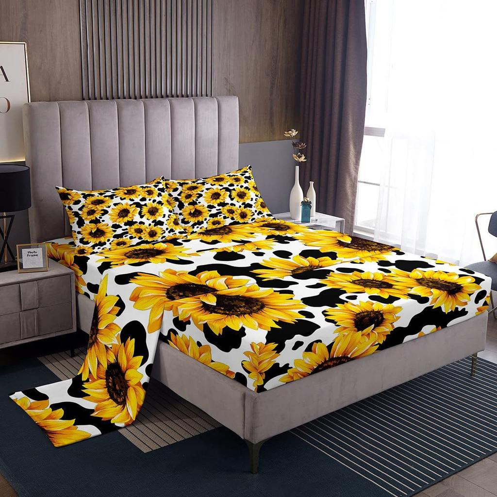 Color tie-dye swirl pattern bed hat four-piece bedding set bedroom dormitory bedding decoration