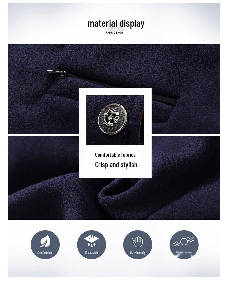 Мужское пальто оверсайз из смесовой шерсти в стиле колор-блок со стойкой и утолщенным шарфом-воротником