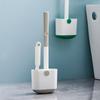 Toilet Brush Bundle Wall Mounted Toilet Brush with Drain Holder Bpa-free Silicone Flat Head Flexible Soft Bristles Cleaning Brush