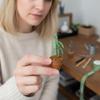 Симуляция Мини-Цветочного Горшка Модель Зеленого Растения для Мебели Кукольного Домика Декор Реалистичная Композиция Сцены с Горшечным Растением