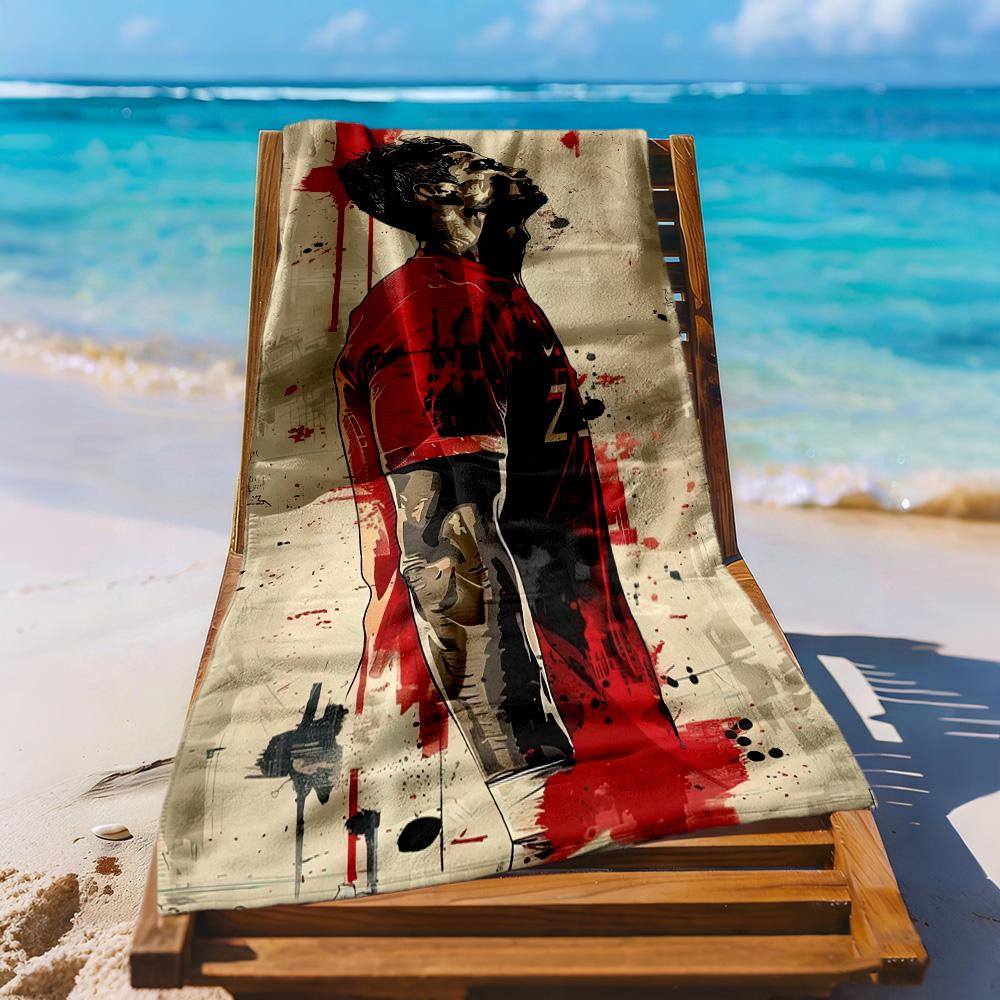 Cristiano Ronaldo Beach Towel High Absorbency Quickdry Comfortable Lightweight Suitable For Swimming Gym Camping Yoga Vacation