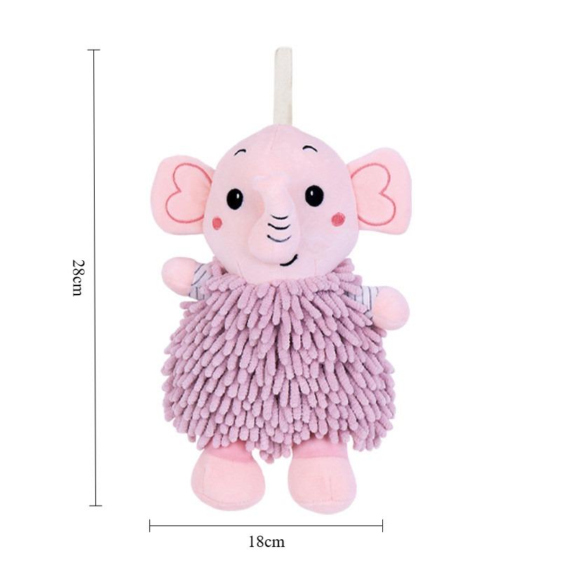 Adorable Cartoon Elephant Chenille Hand Drying Plush Doll Multifunctional Creative Absorbent Hand Towel Toy Ideal For Southeast Asian Home Decoration