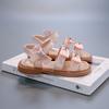 Summer Girls Open Toe Rhinestone Bow Princess Sandals Kids Stage Performance Dress Shoes