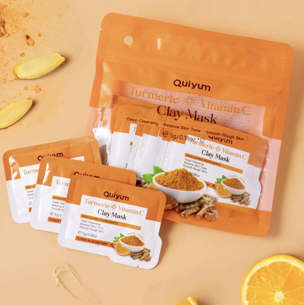QUIYUM Маска-пленка с женьшенем, куркумой и витамином С (5g) Увлажнение, увлажнение и глубокое очищение