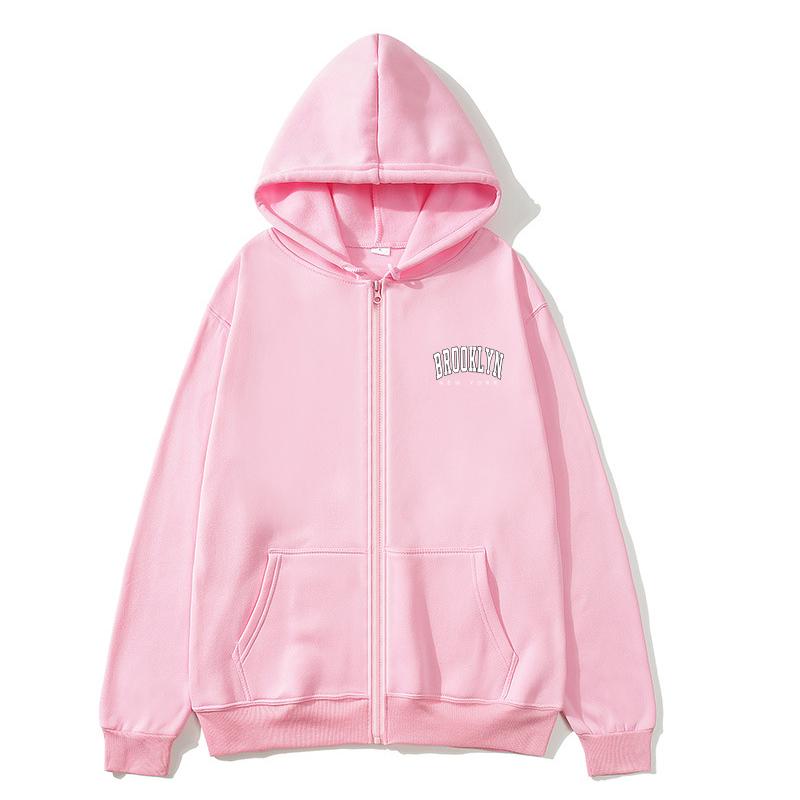 Толстовка с капюшоном Brooklyn Zip, модные большие толстовки с капюшоном для женщин, толстовки с длинным рукавом и карманами, одежда, толстовка Brooklyn Zip, женские толстовки