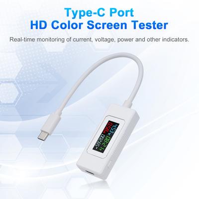 USBC тестер напряжения измеритель TypeC тестер напряжения и тока измеритель 430 В 06,5 А 195 Вт TypeC USB