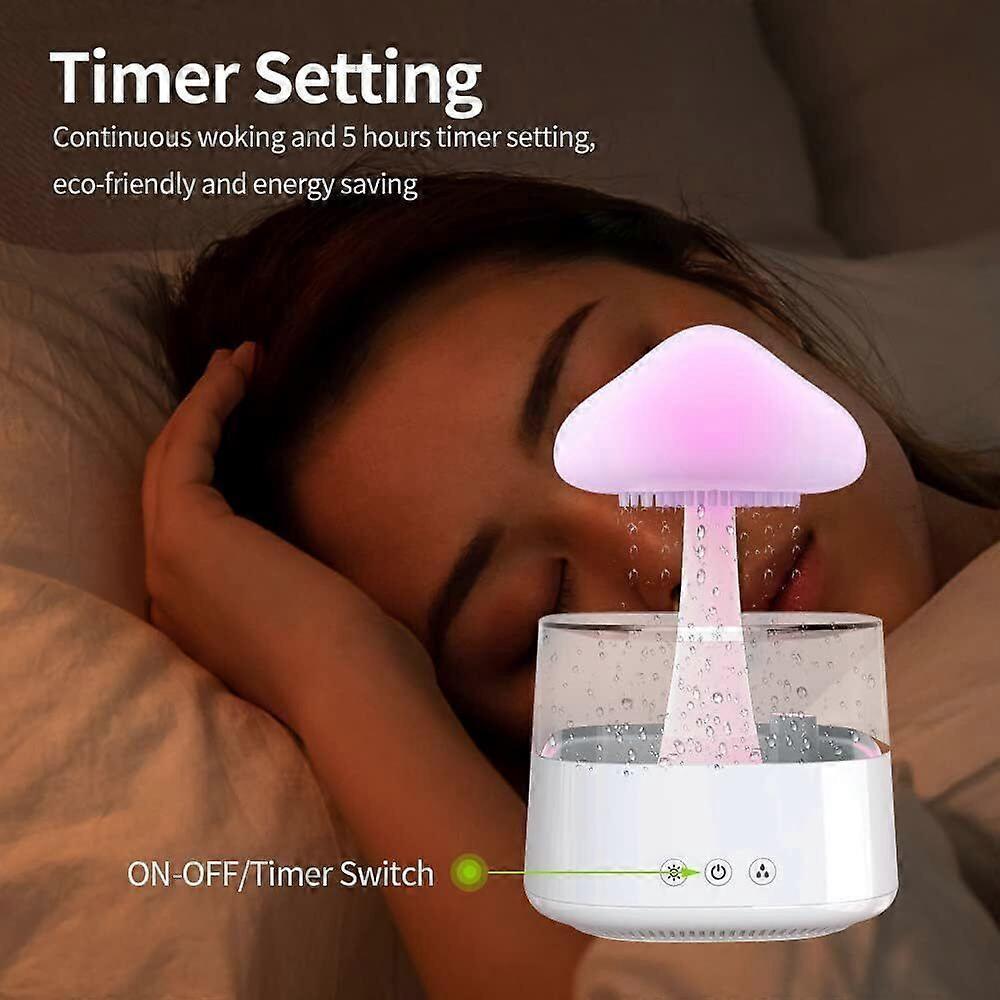 Rain Cloud Humidifier Rain Drop Sound Night Light Aromatherapy Oil Essential