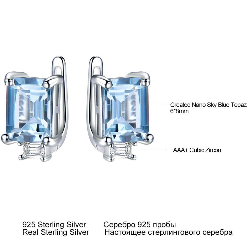 Ювелирный набор. Кольцо и серьги, квадратная форма камня. Представлено в голубом цвете