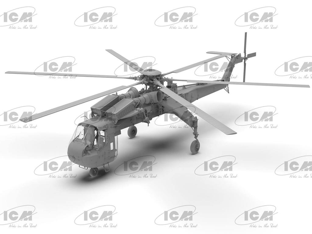 ICM Тяжелый транспортный вертолет армии США Sikorsky Tarhe Пластиковая модель 53054 1/35 CH-54A