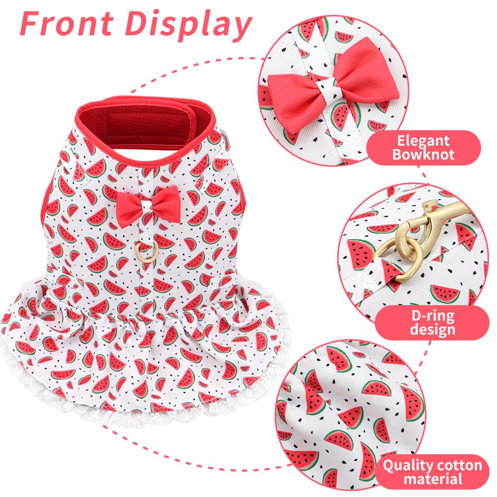 Милый принтованный поводок для собак и кошек, нейлоновый поводок для маленьких собак, щенков, жилет, поводки, регулируемые для чихуахуа, йорка, одежда для домашних животных, платье