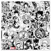 10/30/50 шт. Классические аниме-наклейки My Hero Academia Черно-белые манга-наклейки DIY для скейтборда, багажа, телефона Крутая наклейка Упаковка