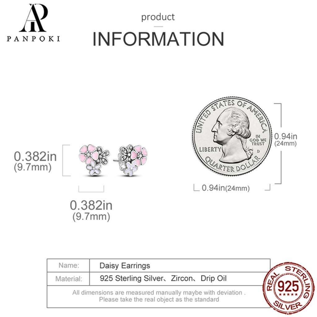 Женские серьги-гвоздики из стерлингового серебра S925 с цветком ромашки, 23 стиля, оригинальные серьги, женские свадебные украшения, подарки