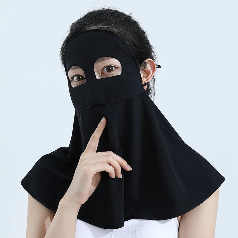 Full Face Sun Protection Mask Ice Silk Sunshade Face Mask Fashion Anti-UV Neck Scarf Outdoor