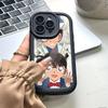 Детектив Конан МУЛЬТФИЛЬМ Для IPhone 17 Pro Max 16 15 14 13 12 11 Plus Черный Мягкий Чехол для Телефона