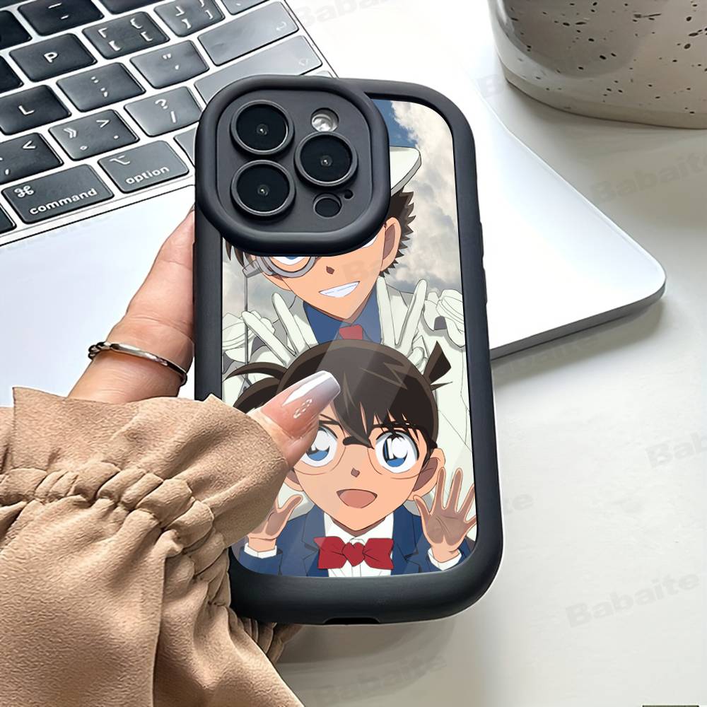 Детектив Конан МУЛЬТФИЛЬМ Для IPhone 17 Pro Max 16 15 14 13 12 11 Plus Черный Мягкий Чехол для Телефона