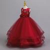 Платье для вечеринки для девочек, юбка, цветочное сетчатое тюлевое платье-пачка, для детей среднего и старшего возраста, длинный рождественский костюм для выступления 632 Детское принцессное