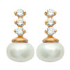 [K5149] - Gold Plated Earrings 'Sissi' White Gold - 15x8 Mm