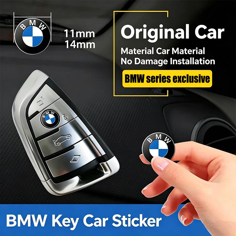 JYPK6 BMW Car Remote Key Emblem Sticker Aluminum Keys Decoration Decal For BMW M E46 E90 E60 F30 F10 E39 E36 F20 G30 G20 E87 E92 X1 X2