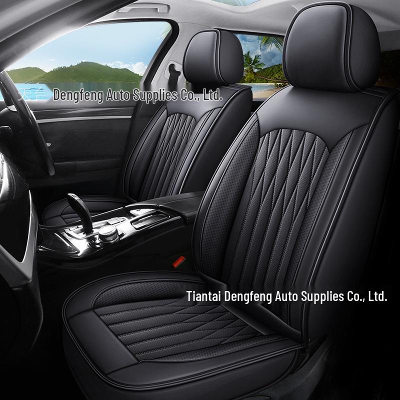 All-Season Universal Leather Car Seat Cushion Cover for Sedans, SUVs, and Trucks