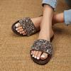 35-43 Большие тапочки 2024 Женские Новые Круглые Головки Роскошные Водные Алмазные Женские Туфли Нескользящие ПУ Пляжные Платье Тапочки