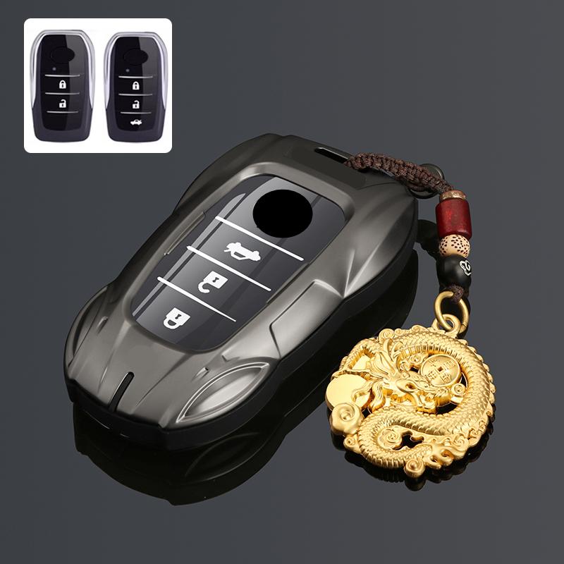Металлический чехол для брелока автомобиля Toyota Crown Mirai Alpharo Vellfire Corolla Prius Camry bZ4X bZ3 Rav4 Держатель корпуса брелока Fob