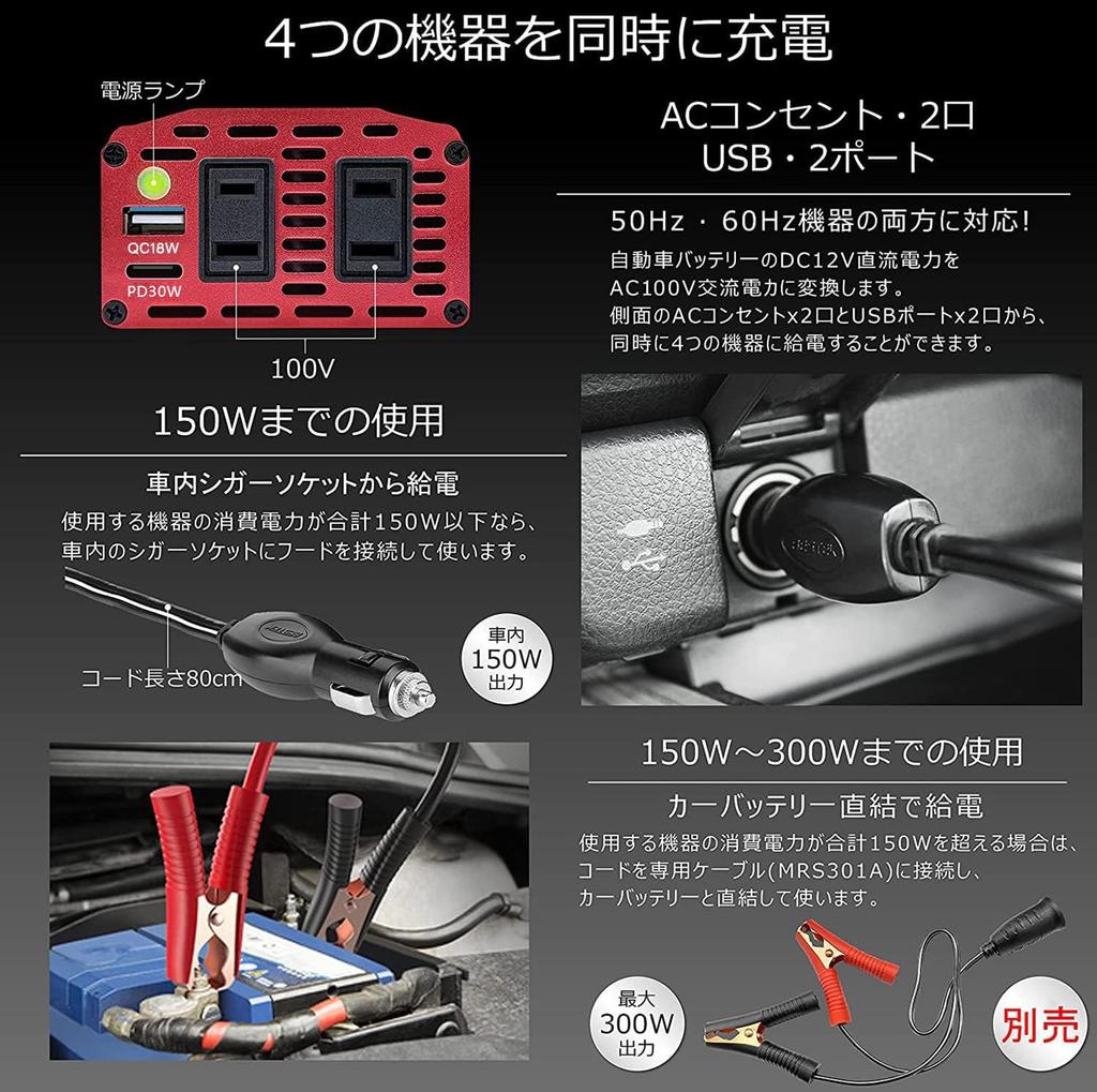 Инвертор BESTEK, Розетка прикуривателя, Розетка 300 Вт, PD, Преобразует постоянный ток в переменный,