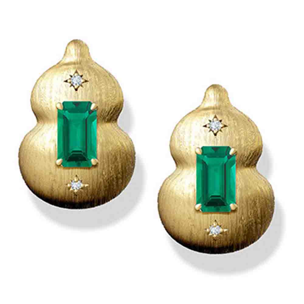 WUIHA Vintage 100% 925 Sterling Silver Emerald Cut Lab Emerald Sapphire Gemstone Studs Earrings Wedding Engagement Fine Jewelry
