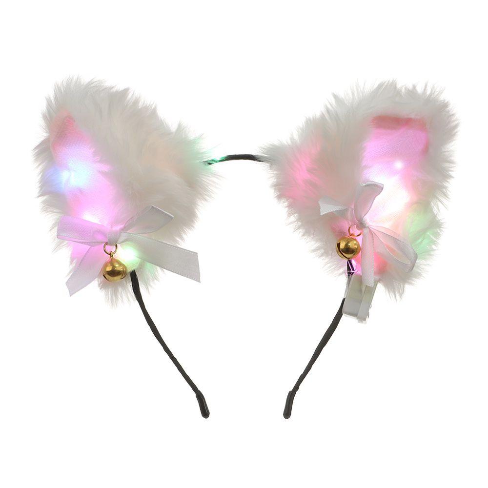 With LED Light Masquerade Cat Ear Headband Cosplay Headwear Fancy Dress Hairband Hair Accessories