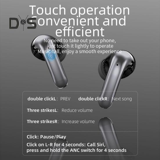 Bluetooth-совместимые наушники-вкладыши для перевода с активным шумоподавлением и переводом в реальном времени. Легкая конструкция, беспроводные наушники.