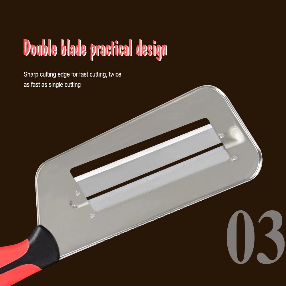 Нож для нарезки овощей, двойной 2 лезвия для нарезки, кухонный нож, очиститель рыбьей чешуи, нож для нарезки капусты