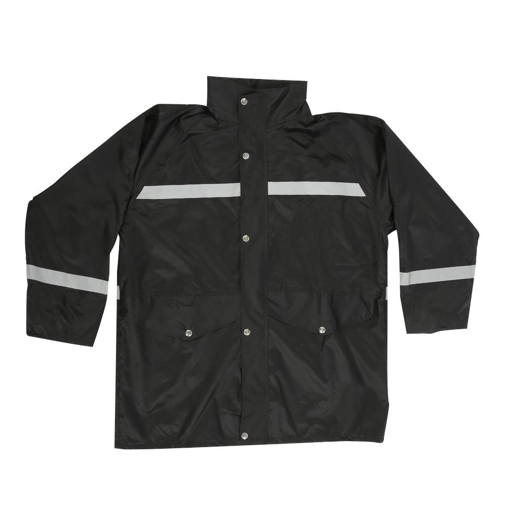 2Pieces Reflective Raincoat Windproof Rain Proof Traffic Road Duty Safety Rain Coat Pants Suit(XL )