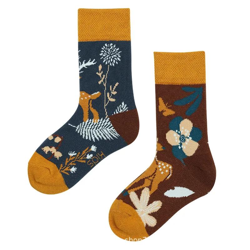 AB Новые детские носки в стиле родитель-ребенок для мальчиков и девочек, красочные, милые, мультяшные, модные, спортивные, детские, средней длины, хлопковые