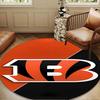 Bengals Team Logo Artwork Round mat, Anti-slip Circle Carpet Chair rug For livingroom,Bedroom, doormat home decor Gift Christmas Gifts