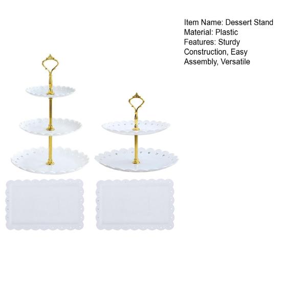 Cupcake Stand Holder Dessert Table Display Rack 2/3-Tier Snack Serving Tray for Tea Party Wedding Baby Shower