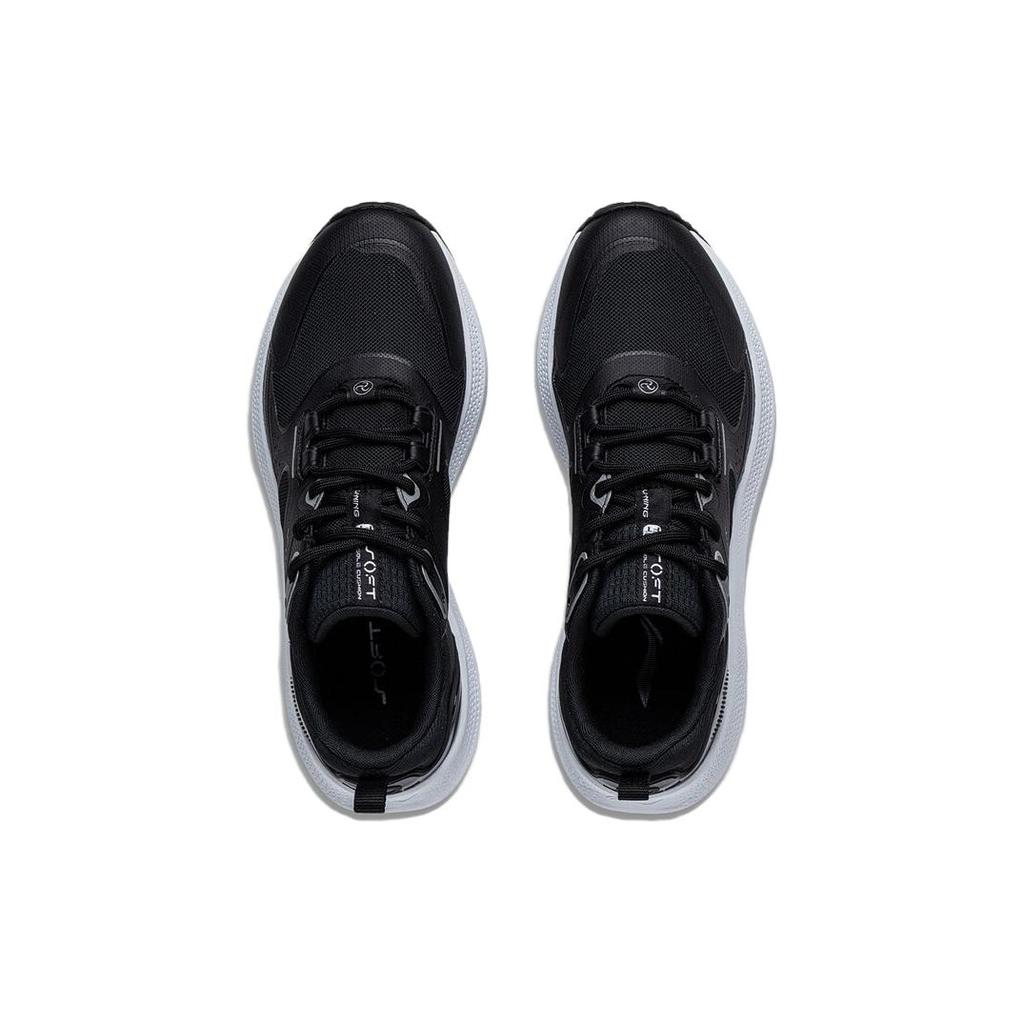 New LiNing SOFT GO Go Anti Slip And Wear Resistant Breathable Low Top Casual Shoes Women's Black White AGLT126-2