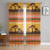 African Art Pattern Tulle Sheer Curtains for Living Room Decoration Curtain for the Room Bedroom Kitchen Voile Organza Curtains