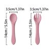 2pcs Bpa-free Soft Silicone Spoon And Fork Feeding Set For Babies Toddler Cutlery Solid Food Tableware Children