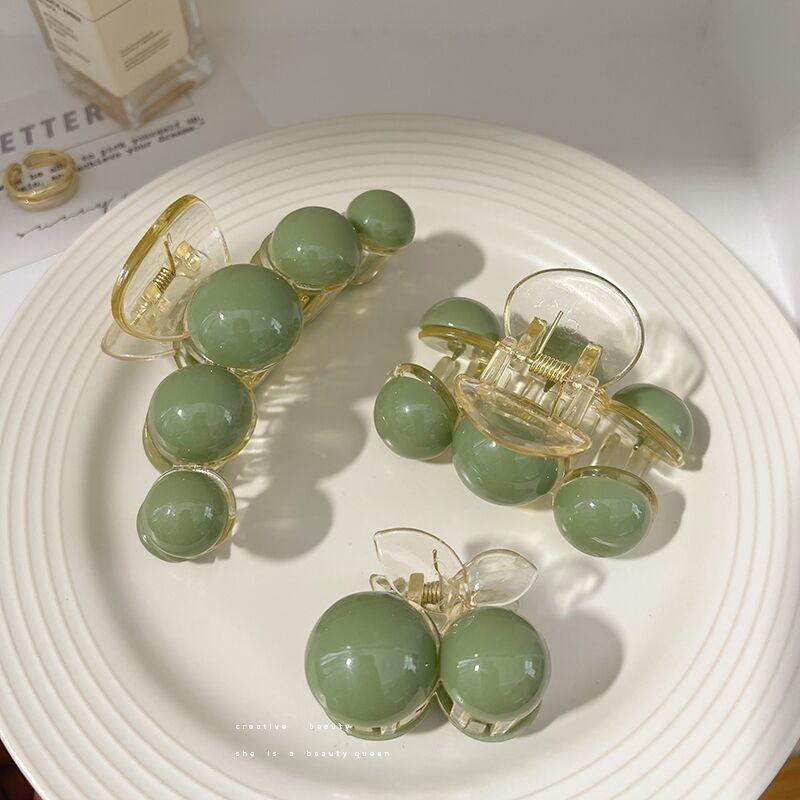 Новинка 2023 года, винтажные заколки для волос с зеленым жемчугом и когтями, корейская большая заколка для волос, заколка для волос, вьющиеся волосы, крабы, женские аксессуары для волос, головные уборы