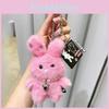 Rabbit With Pearl Necklace Plush Keychain Toy Pendant Cartoon Doll Kids Gift