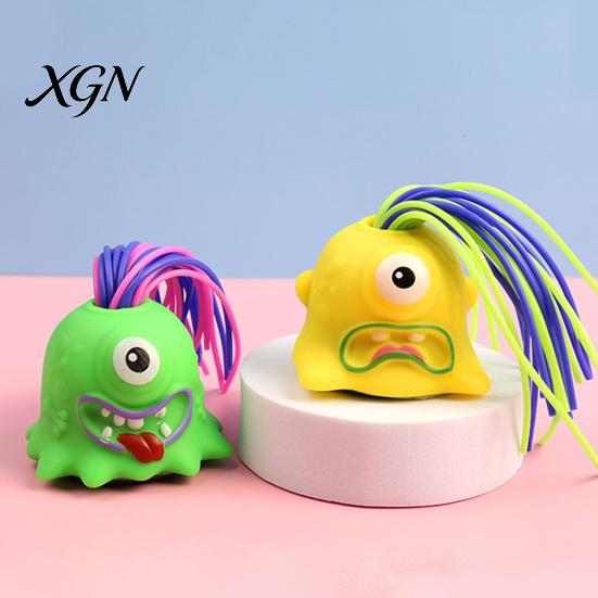 Screaming Devil Toy Hair Pulling Demon with 6 Sound Effects Stress Anxiety Kids Relief Colorful Plucking Sensory Fidget Party Favors